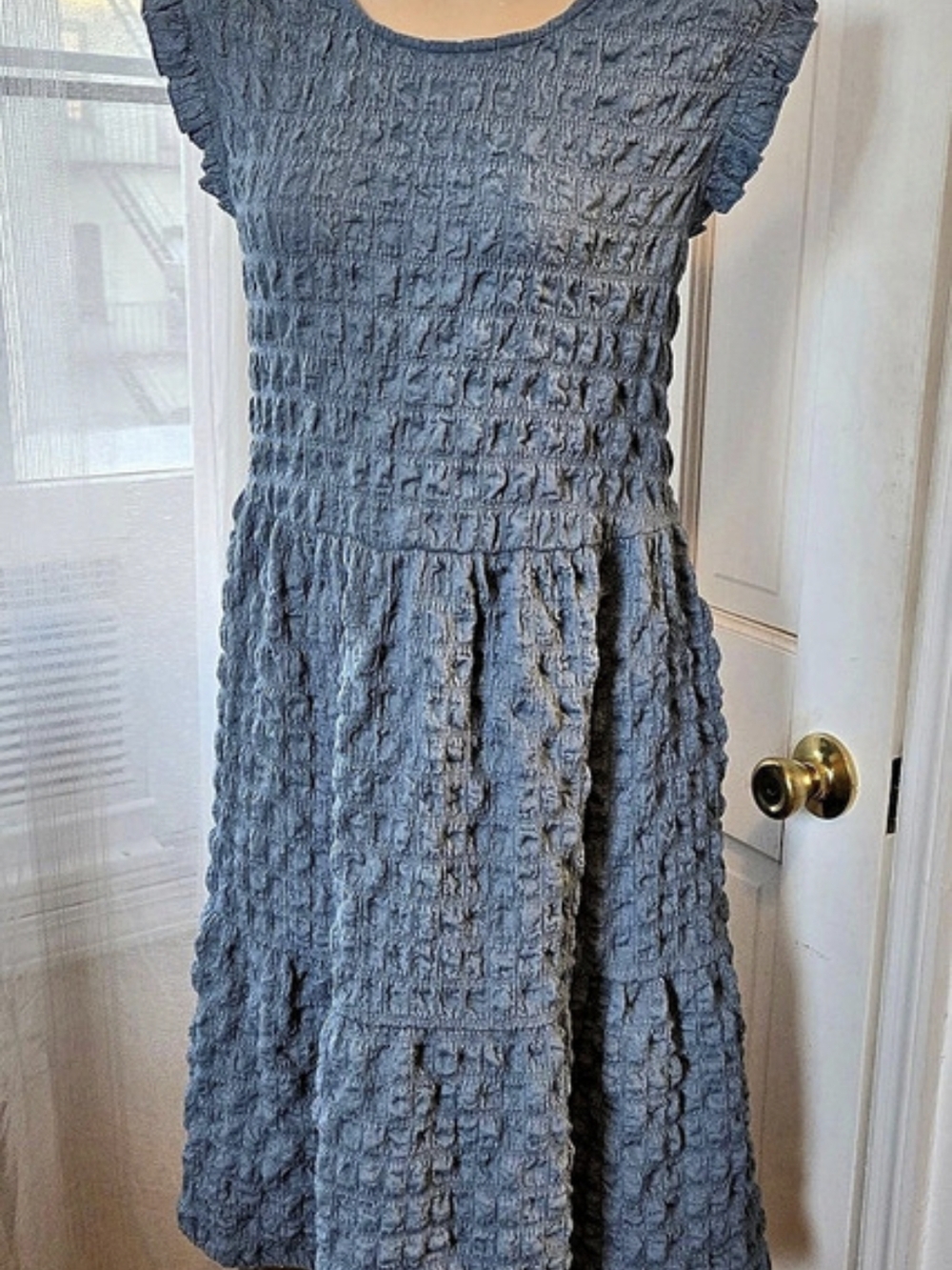 ninety clothing co Smocked Dress in Blue Size Medium NWT